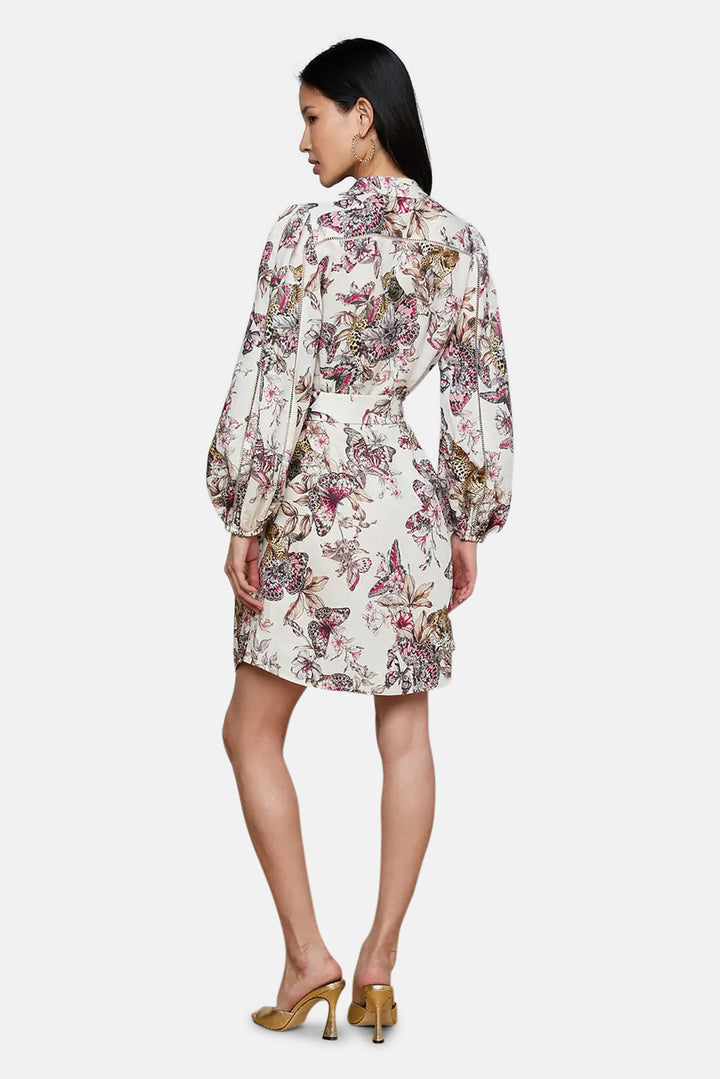 Kiersten Dress White Multi Large Butterfly Jungle