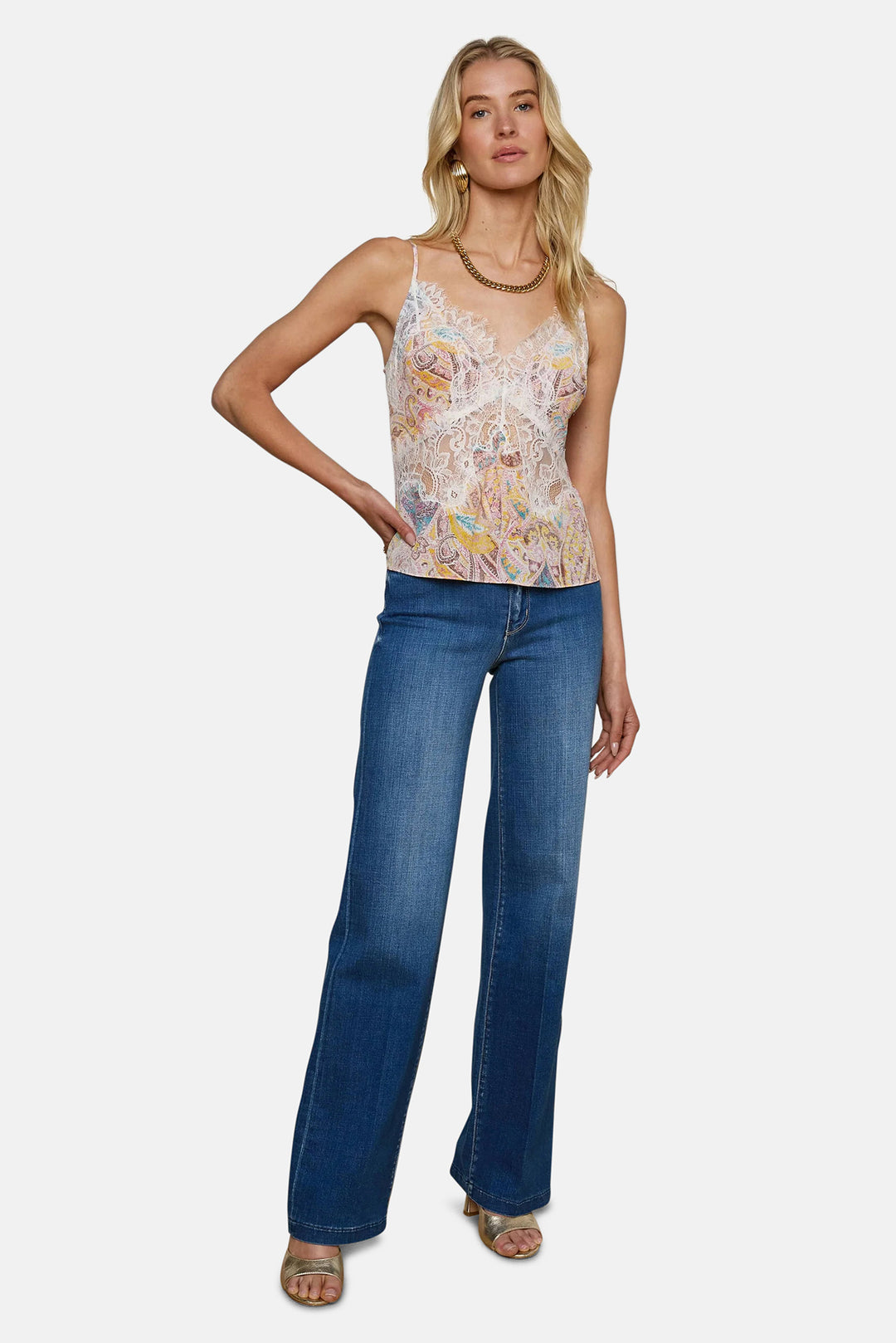 Kilah Silk Lace Camisole Multi Western Paisley