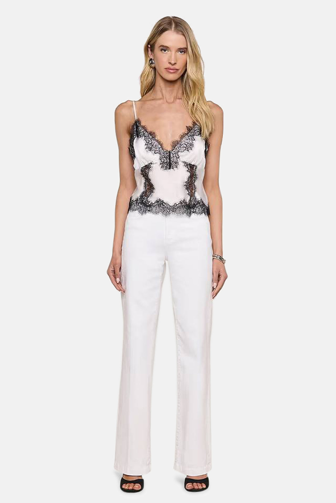 Kimber Silk Lace Camisole White/Black