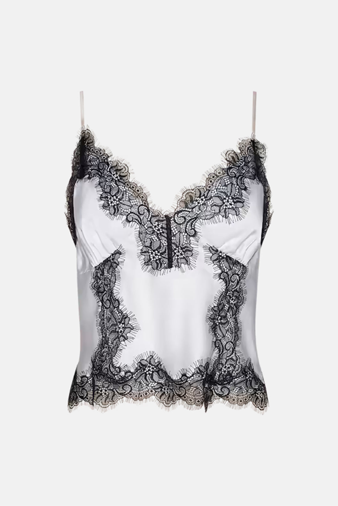 Kimber Silk Lace Camisole White/Black