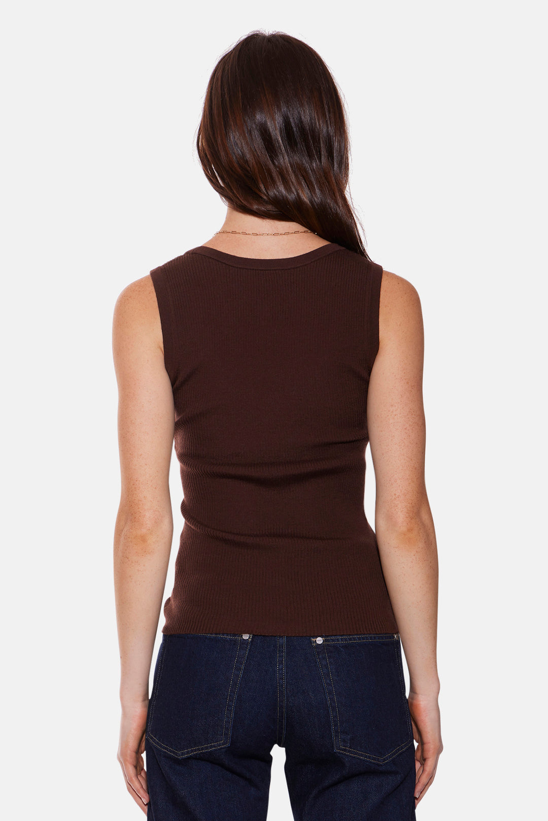 Klara Knit Tank Merino Wool Brown