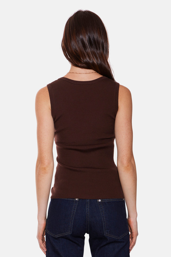 Klara Knit Tank Merino Wool Brown