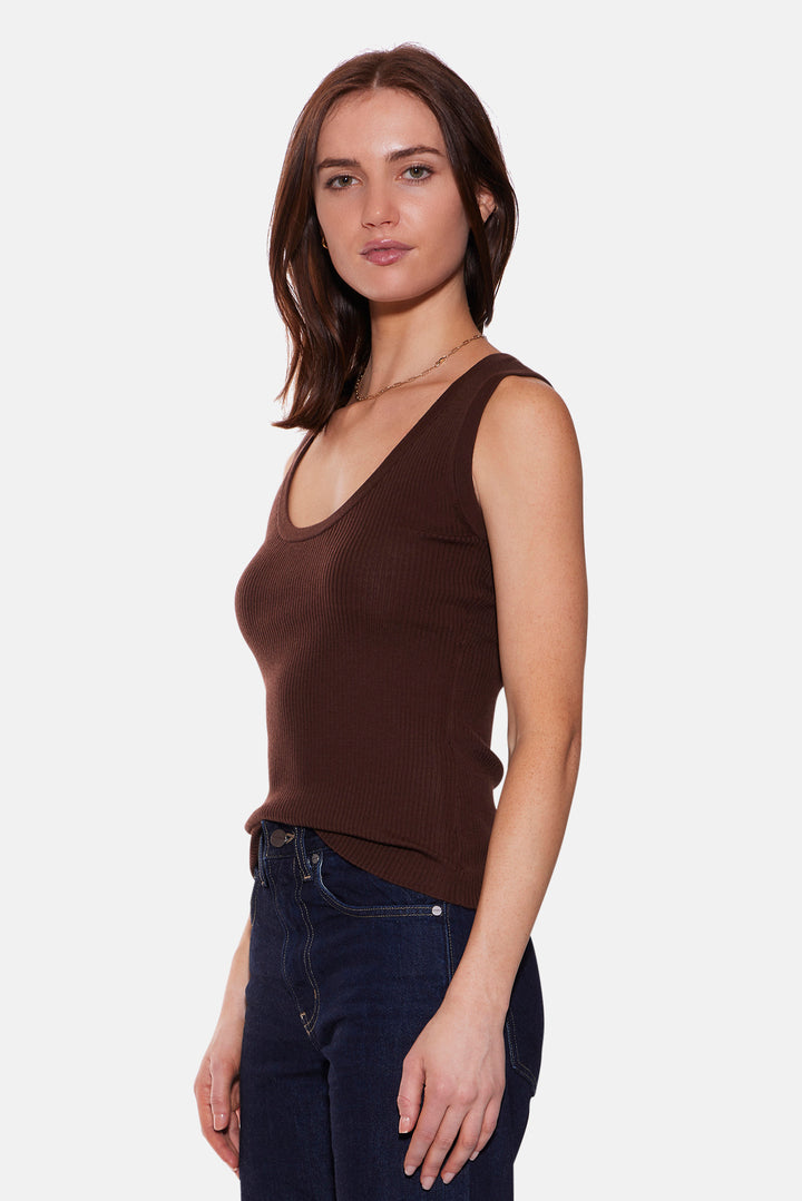 Klara Knit Tank Merino Wool Brown