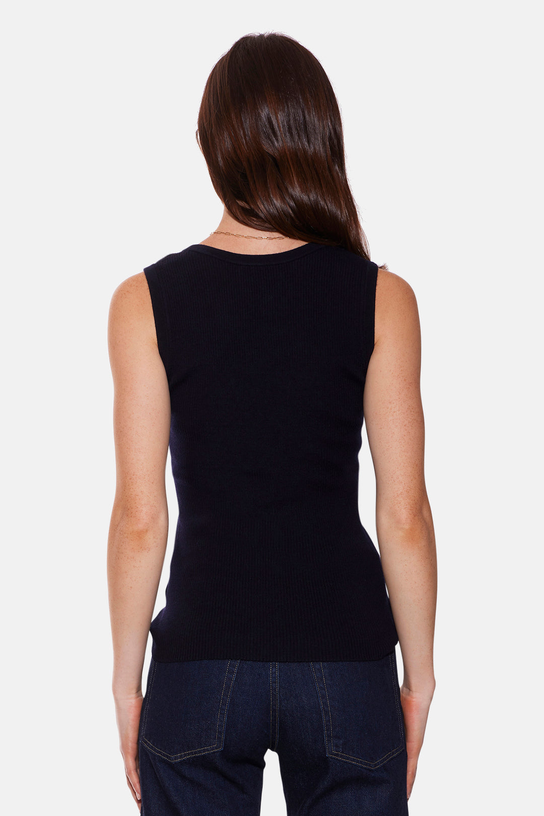 Klara Knit Tank Merino Wool Navy