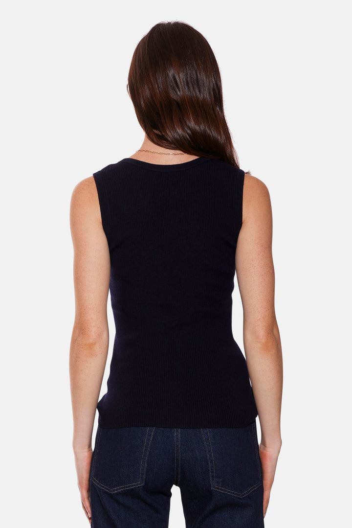 Klara Knit Tank Merino Wool Navy