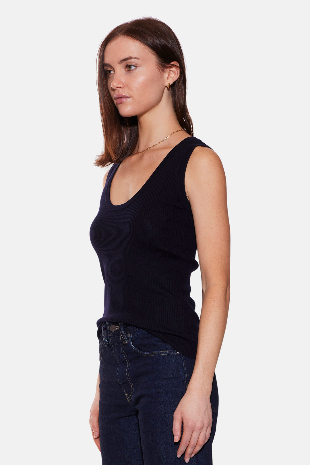 Klara Knit Tank Merino Wool Navy