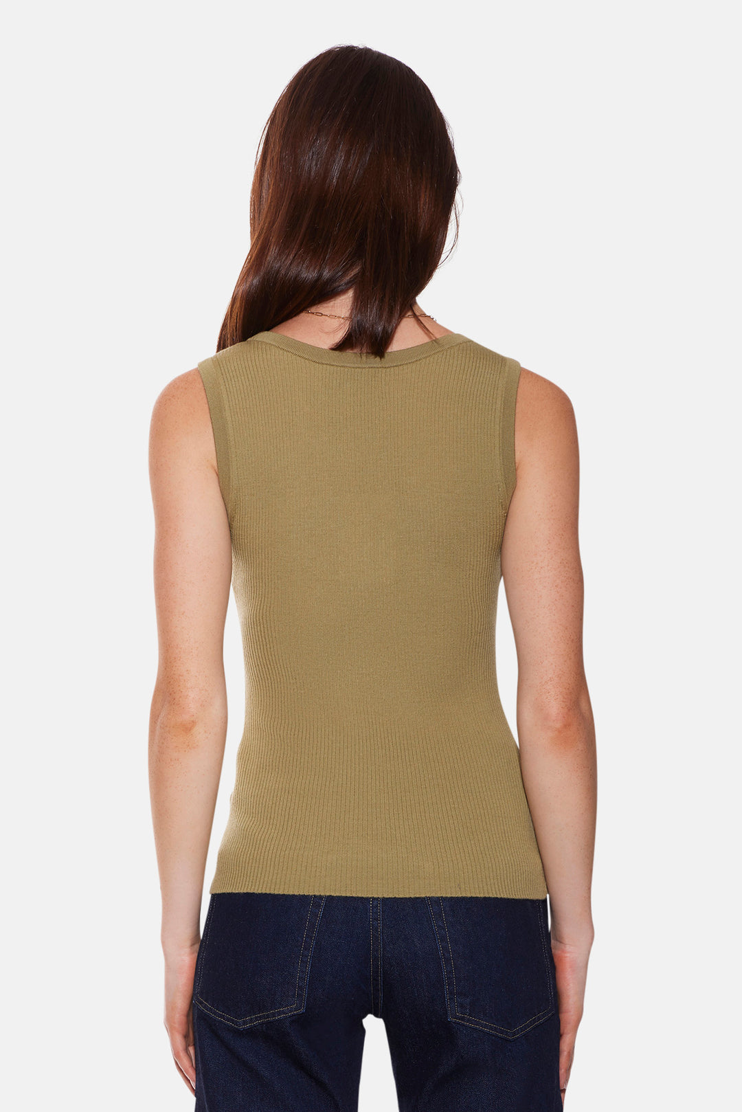 Klara Knit Tank Merino Wool Olive