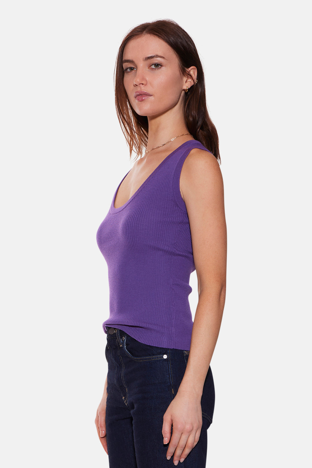 Klara Knit Tank Merino Wool Purple