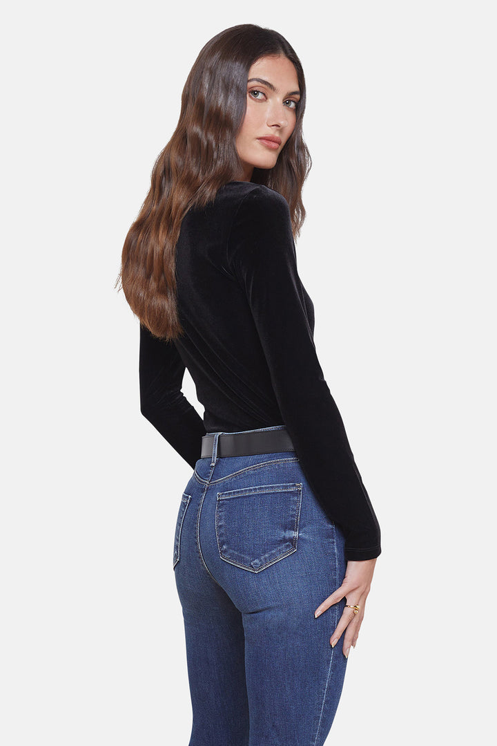 Kinley Long Sleeve Square Neck Top Black