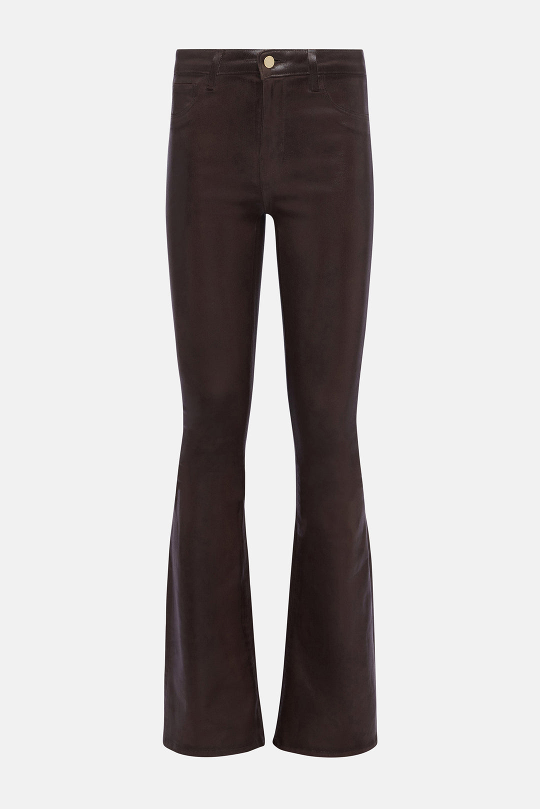 Marty High Rise Flare Pant Espresso Coated