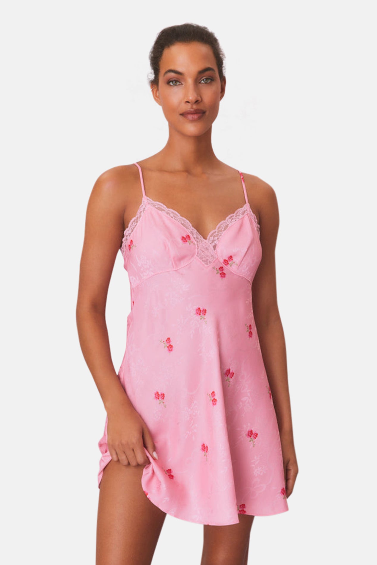 LoveShackFancy Larinda Slip Mini Dress Cherry Pink – blueandcream