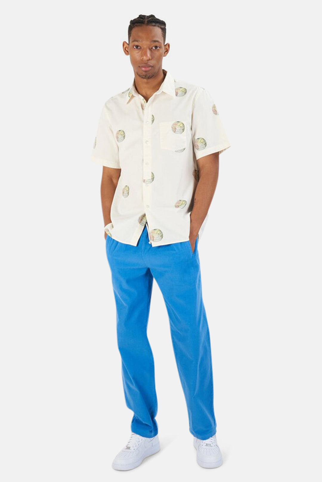 Lemos Beach Trousers Cendre Blue Corduroy