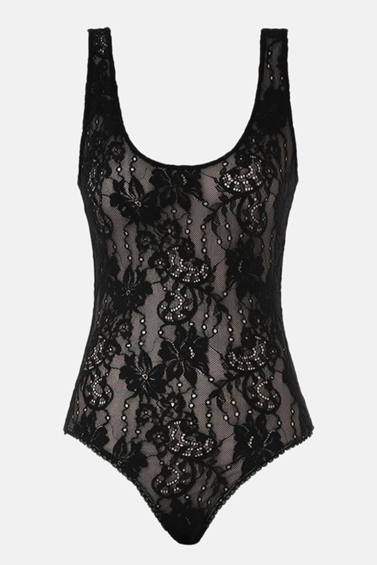 Zimmermann Lace Scoop Neck Bodysuit Black – blueandcream