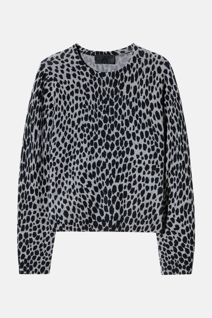 Laevin Printed Sweater Pebble Grey Heather/ Black Cheetah