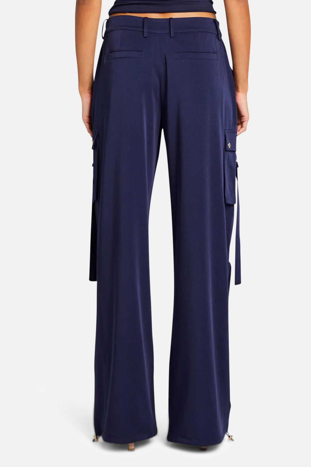 Lai Satin Cargo Pant Navy