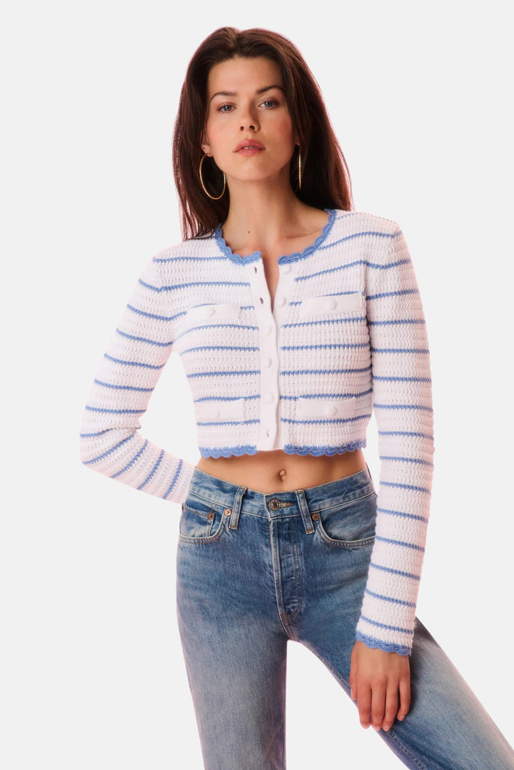 Lamiya Striped Crochet Cardigan Maritime Stripes