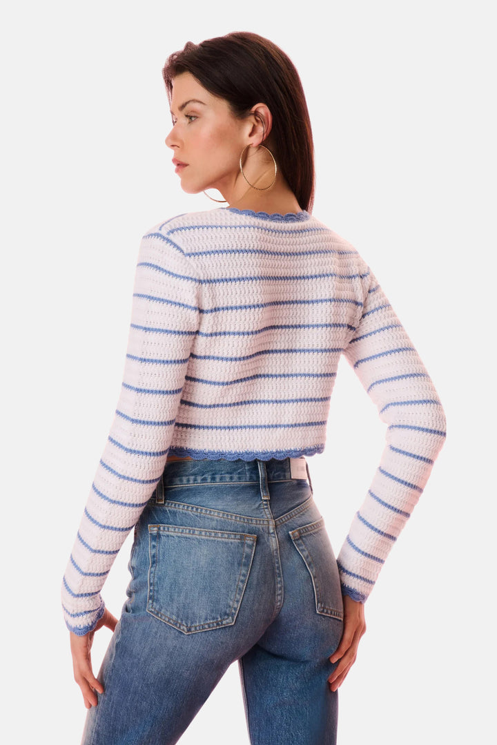 Lamiya Striped Crochet Cardigan Maritime Stripes