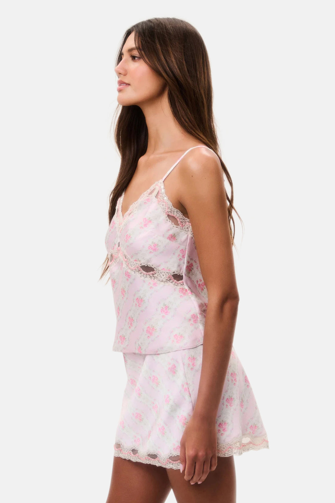 Lamora Floral Satin Top Lady Blossom
