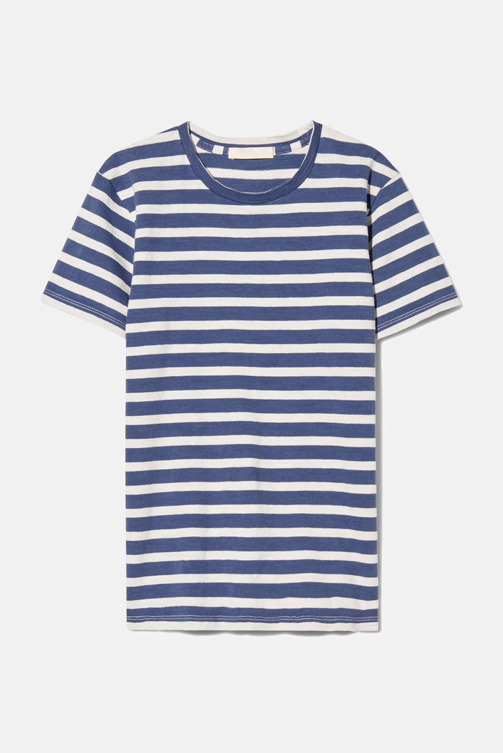 Lana Crewneck Tee French Blue/Off White Stripe