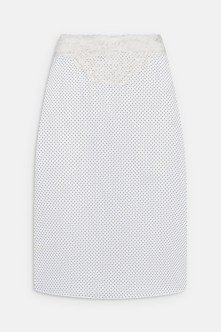 Laura Silk Midi Skirt French Pearl