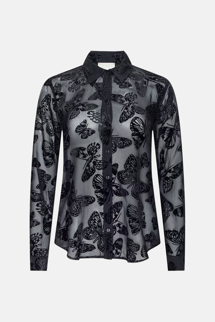Laurent Velvet Blouse Black Butterfly