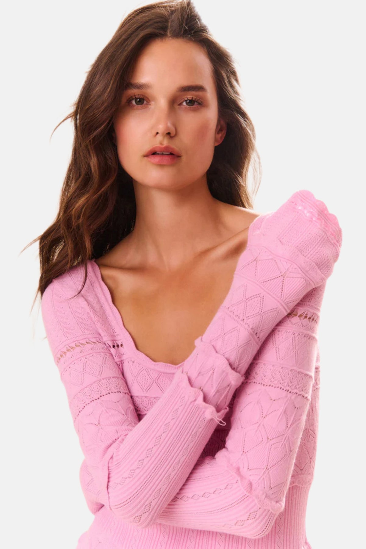 LOVESHACKFANCY Lavender Pointelle Knit Mini Dress Rose Clay blueandcream LOVESHACKFANCY Lavender Pointelle Knit Mini Dress Rose Clay blueandcream