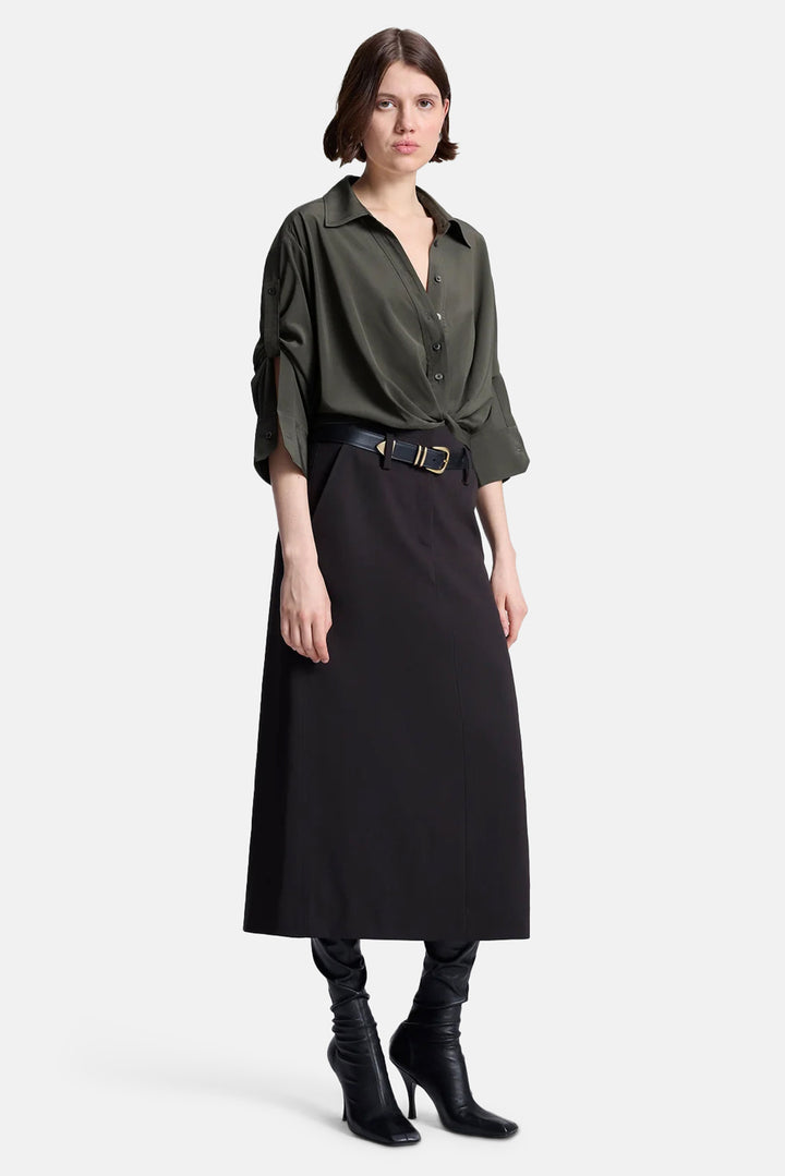 Leo Cropped Cotton Shirt Hazel