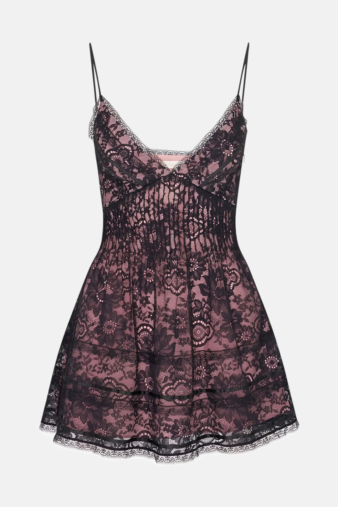 Levina Baroque Lace Mini Dress Black