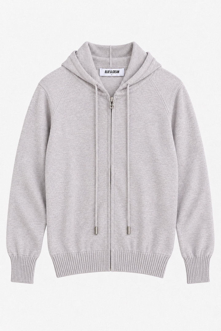 Luke Zip Hoodie Heather Grey