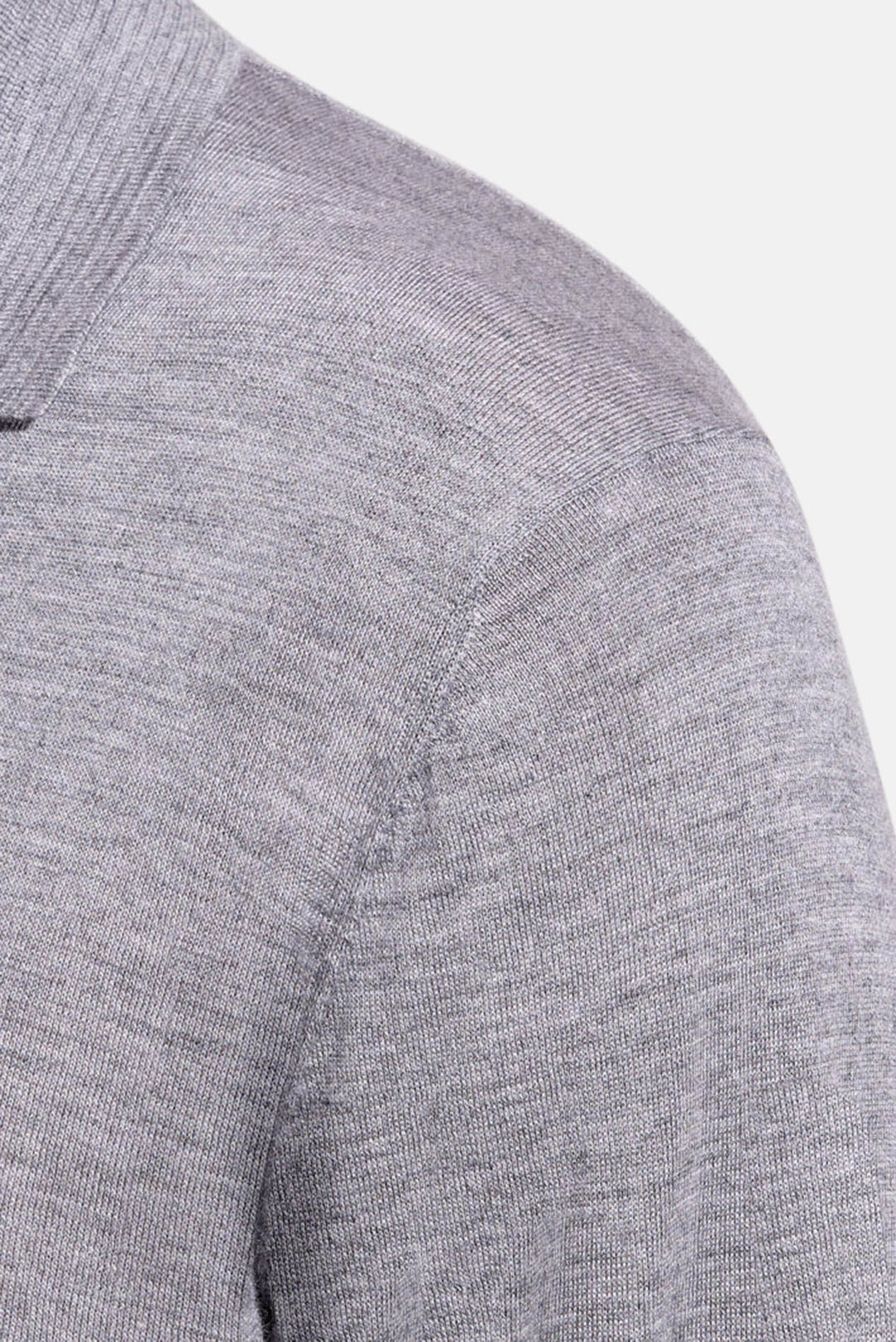 Lightweight Cashmere Silk LS Polo Grey