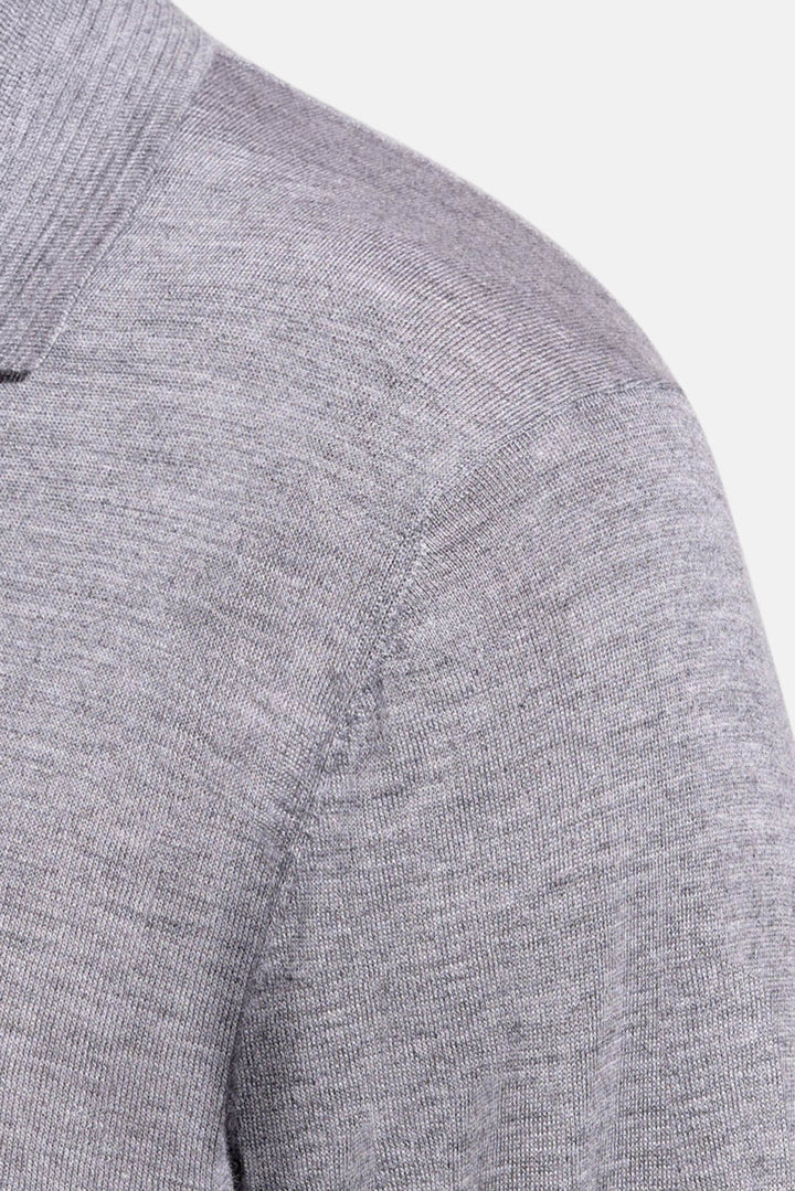Lightweight Cashmere Silk LS Polo Grey