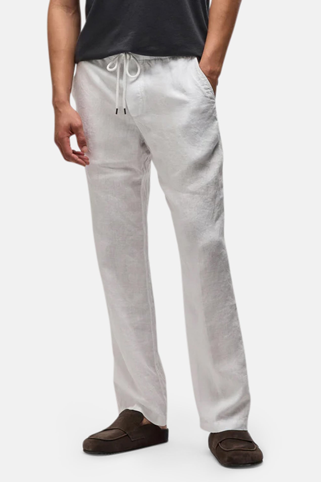 James Perse Lightweight Linen Pant French White – blueandcream