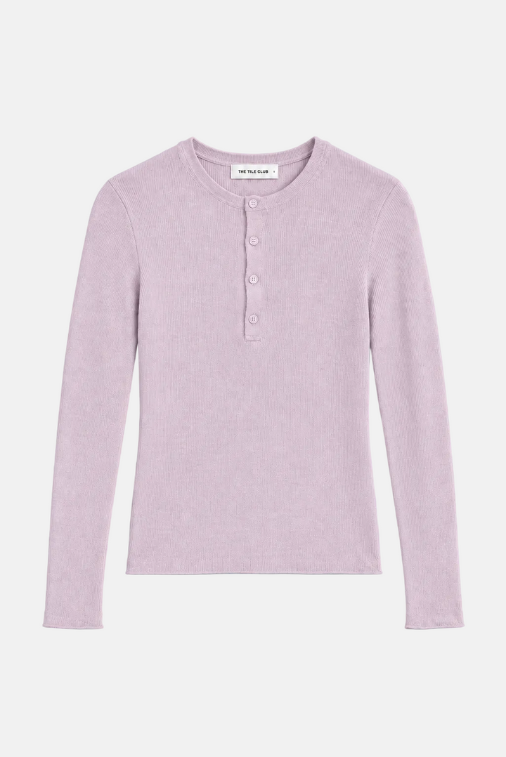 Sylvia Cashmere Henley Sweater Powderpuff