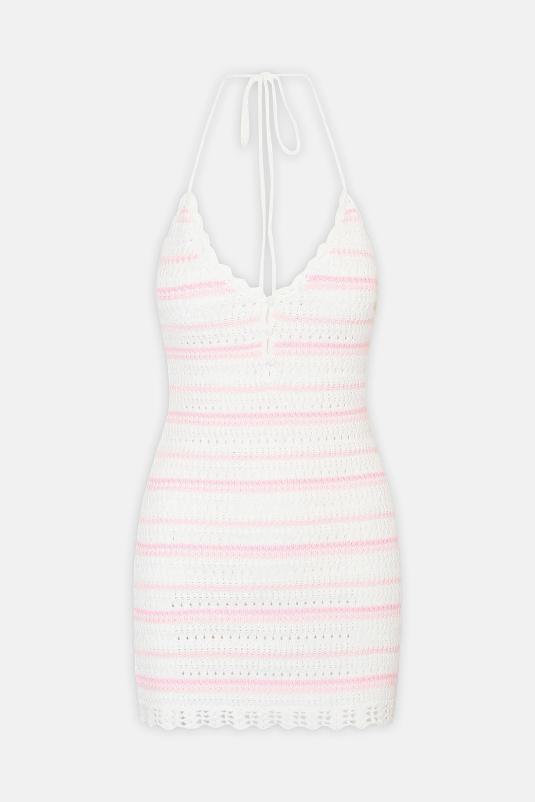 Lilibelle Cotton Crochet Mini Dress Marbella Stripe