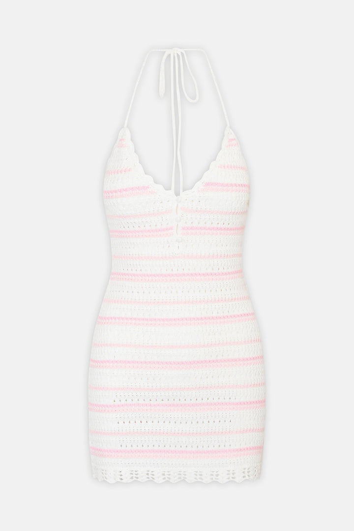 Lilibelle Cotton Crochet Mini Dress Marbella Stripe