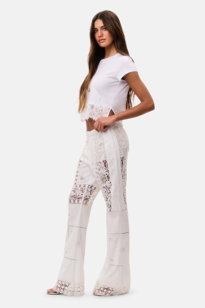 Lilo Patchwork Lace Pant Optic White