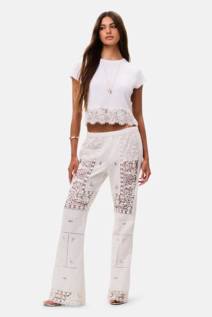 Lilo Patchwork Lace Pant Optic White