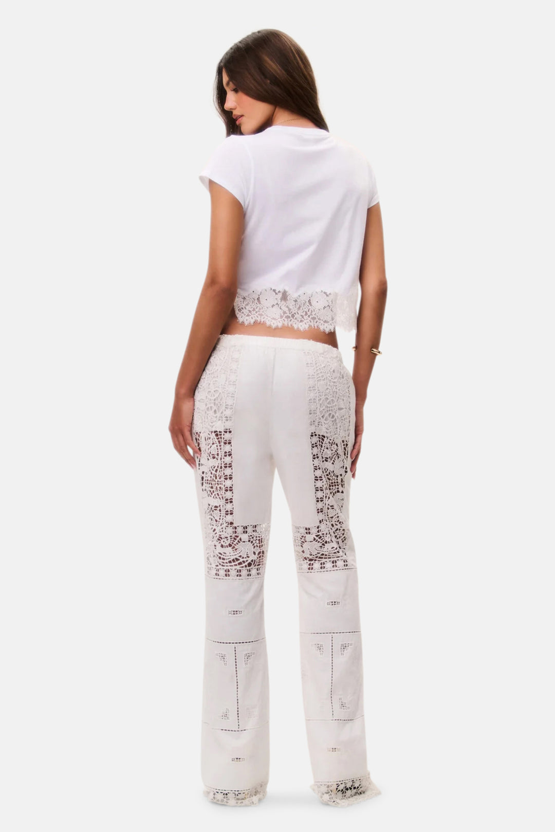 Lilo Patchwork Lace Pant Optic White