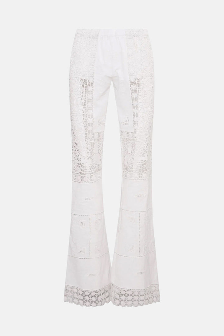 Lilo Patchwork Lace Pant Optic White