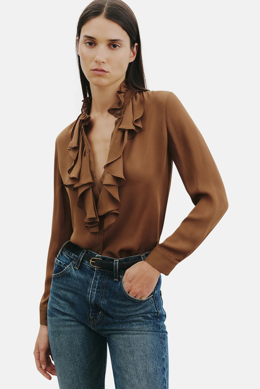 Lily Silk Blouse Cognac