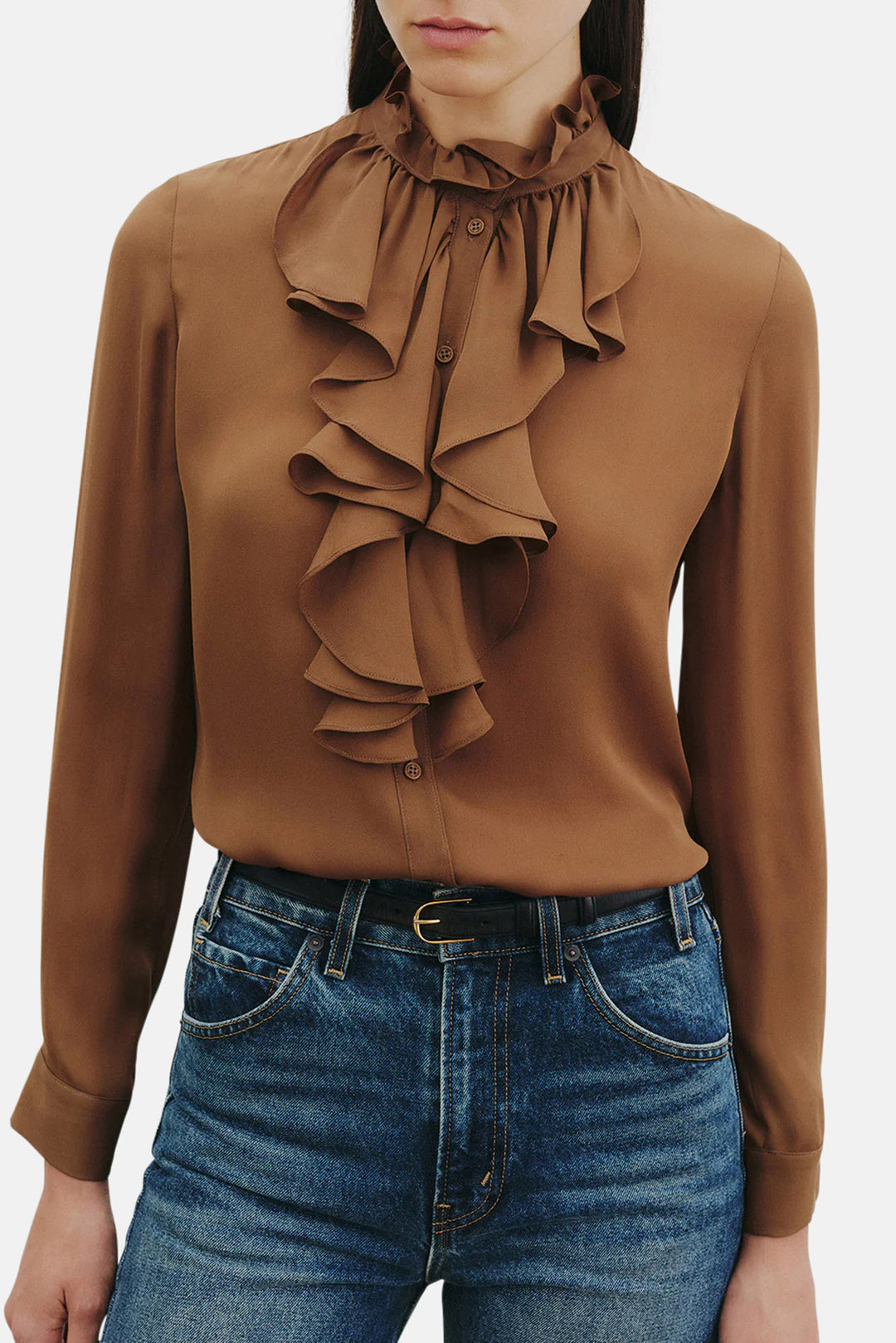Lily Silk Blouse Cognac