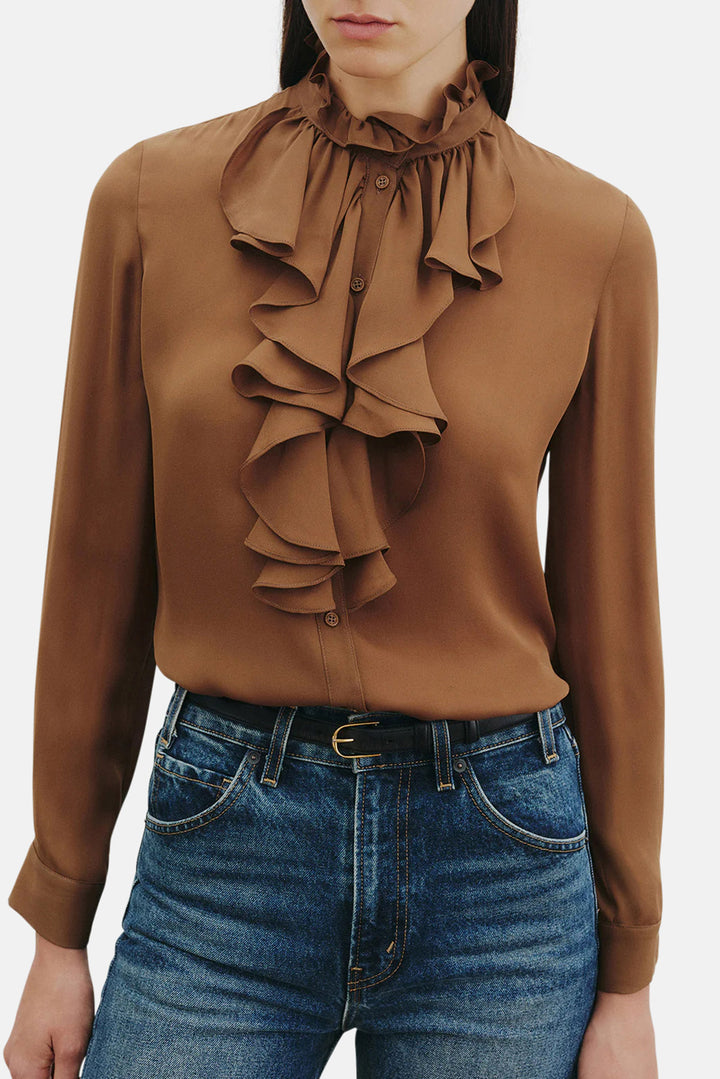 Lily Silk Blouse Cognac