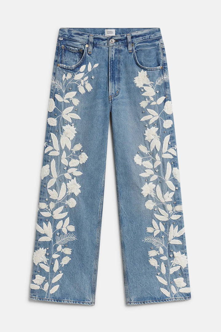 Lindz Easy Straight with Floral Emb in Cupid
