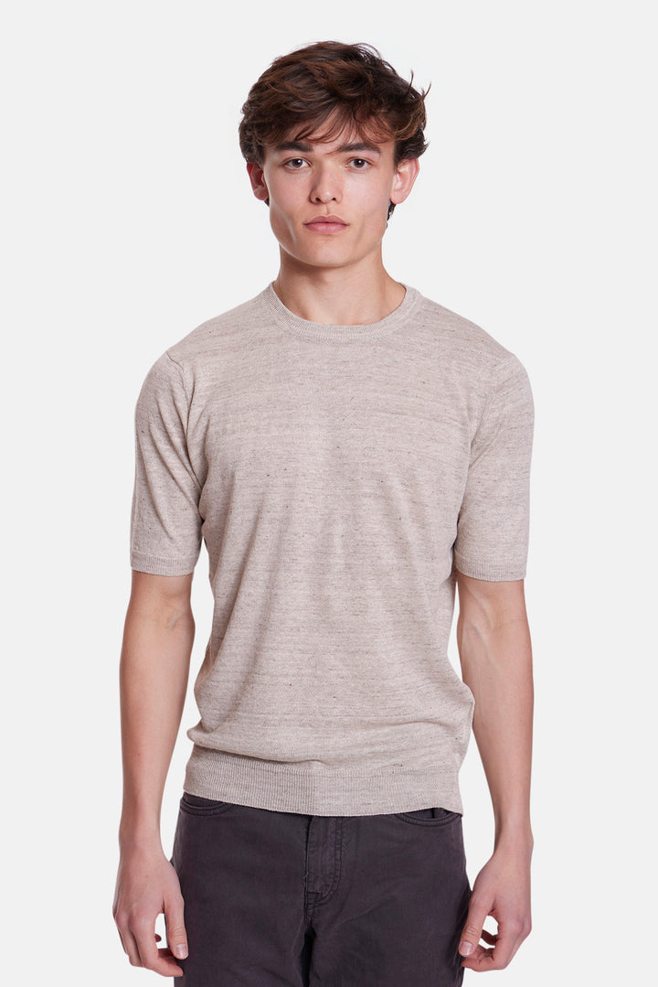 Linen Knit Tee Beige