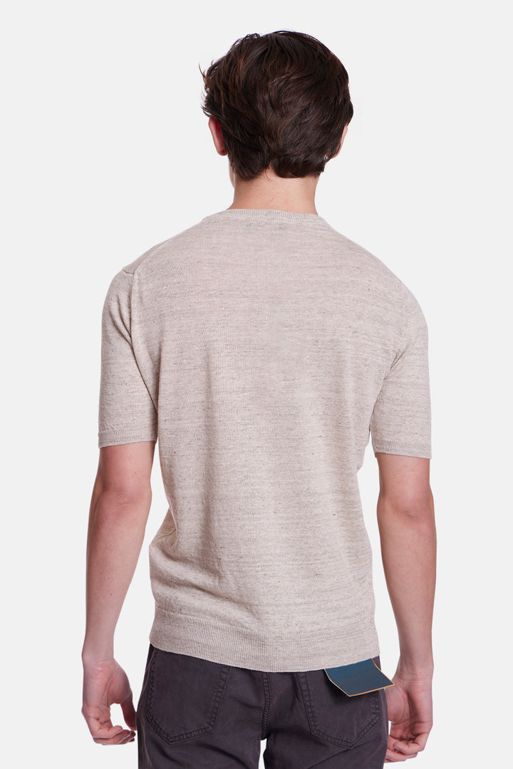 Linen Knit Tee Beige