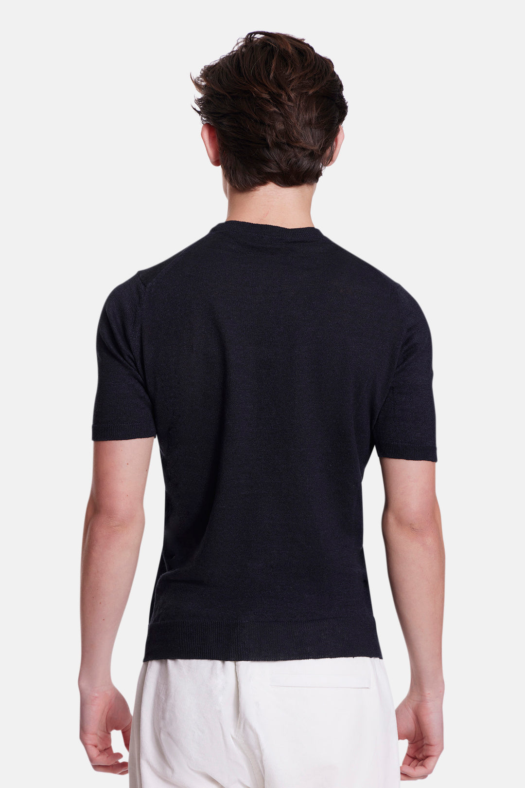 Linen Knit Tee Black