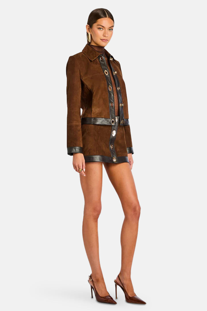 Lisbeth Leather Skirt Chocolate/Tobacco