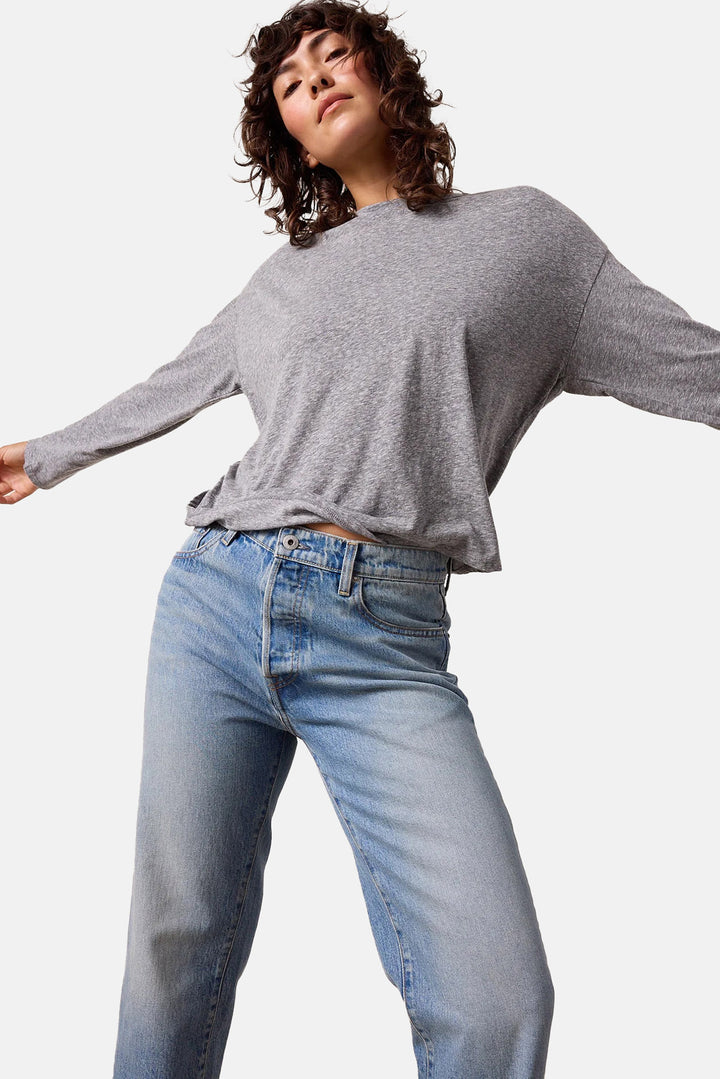Loffler Boxy Melange Jersey Tee Charcoal Heather Grey