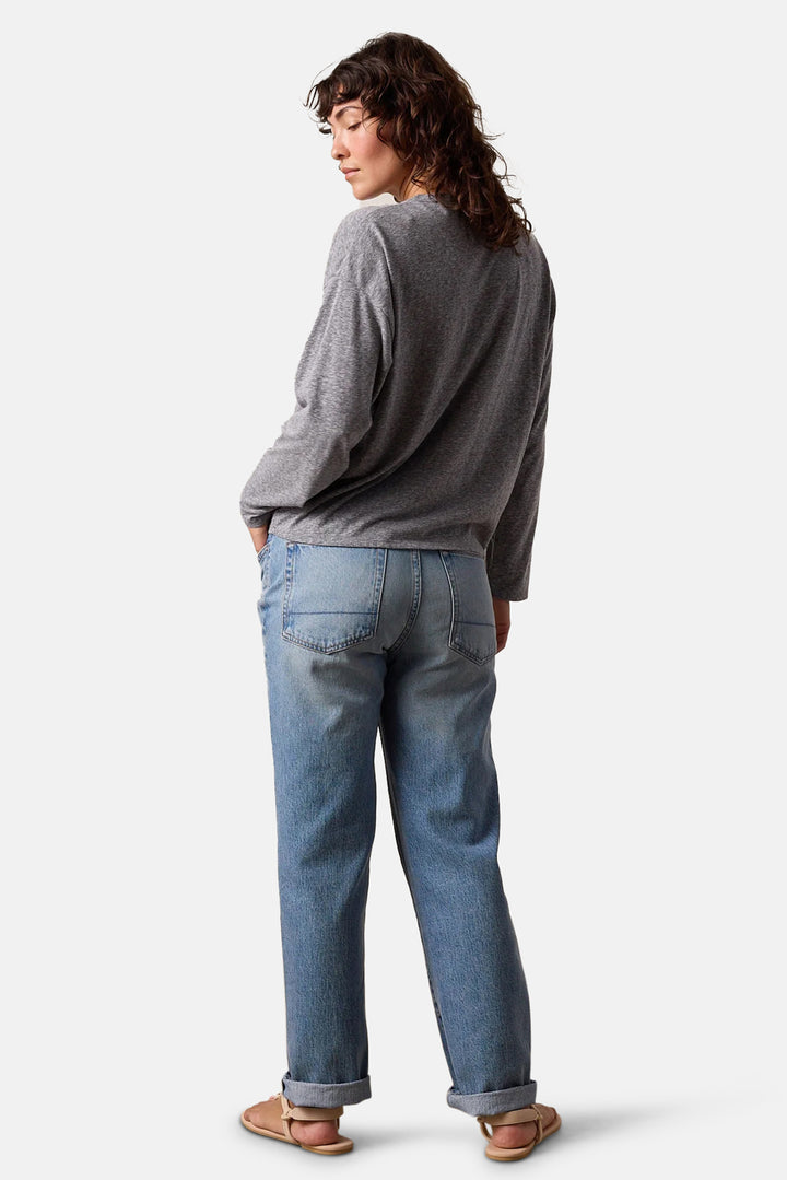 Loffler Boxy Melange Jersey Tee Charcoal Heather Grey