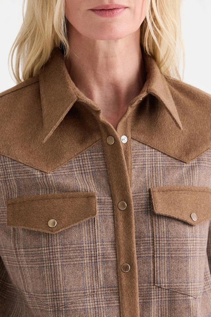 Lone Rider Shirt In Glen Plaid Wool Flannel
